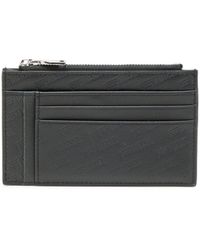 DIESEL - Embossed Leather Card Holder With Zip Pocket - Lyst