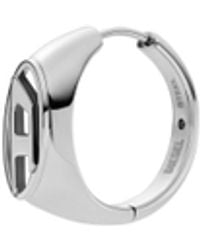DIESEL - Stainless Steel Hoop Earring - Lyst