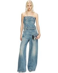 DIESEL - Denim Strapless Jumpsuit - Lyst