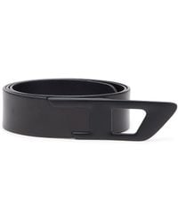 DIESEL - 4 Cm Leather Belt With Metal D Buckle - Lyst