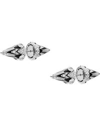 DIESEL - Two-Tone Brass Stud Earrings - Lyst