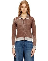 DIESEL - Cardigan With Faded Reverse Print - Lyst