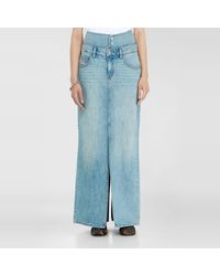 DIESEL - Jean-Illusion Denim Maxi Skirt With Slits - Lyst