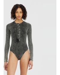 DIESEL - Cotton Bodysuit With Buttoned Front - Lyst