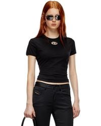 DIESEL - T-shirt With Injection-moulded Oval D - Lyst