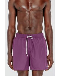 DIESEL - Swim Shorts With Metallic Oval D Logo - Lyst