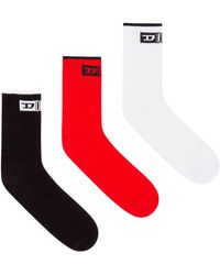 DIESEL - 3-pack Ribbed Socks With Front Logo - Lyst