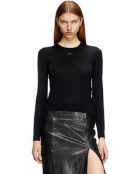 DIESEL - Wool Jumper With Cut-Out Logo - Lyst