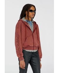 DIESEL - Zip-Up Hoodie With Puff-Print Floral Logo - Lyst