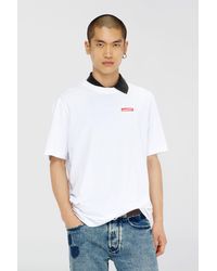 DIESEL - Cotton T-Shirt With Logo Patch - Lyst