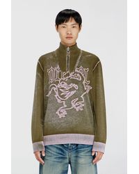 DIESEL - Treated Half-Zip Jumper With Griffin Motif - Lyst