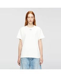 DIESEL - Cotton T-Shirt With Metallic Oval D - Lyst