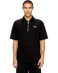 DIESEL - Polo zippé sur le devant avec Oval D découpé au laser - Lyst
