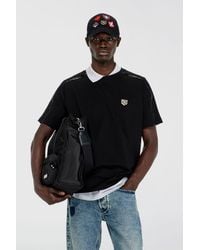 DIESEL - T-Shirt With Contrast Trims And Logo Patch - Lyst