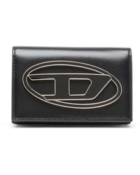 DIESEL - Leather Card Holder With Enamelled Oval D - Lyst