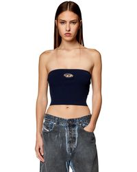 DIESEL - Tube Top With Logo Plaque - Lyst
