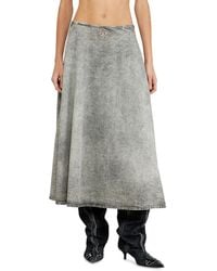 DIESEL - Denim Full Skirt With Athletic Stripes - Lyst
