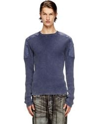 DIESEL - Jumper With Contrast Shoulder Panels - Lyst
