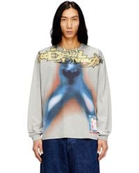 DIESEL - Cotton T-Shirt With Digital Print - Lyst