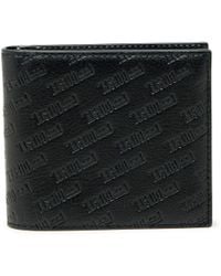 DIESEL - Leather Bi-Fold Wallet With All-Over Embossed Logo - Lyst