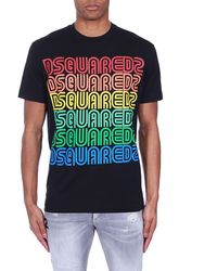 DSquared² Repeat Neon Print S/s T-shirt - Black
