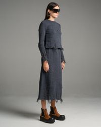 Song For The Mute Distressed Knit Skirt - Gray