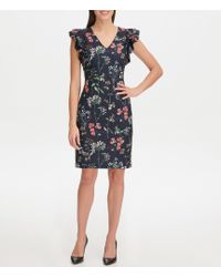 NWT TOMMY HILFIGER Size 14 Floral Lace Flatter Sleeve Sheath Dress