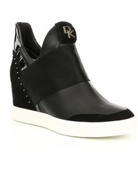 donna karan cailin studded wedge sneaker