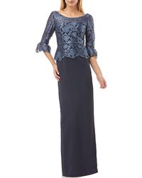 js collections scalloped embroidered gown