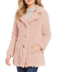 guess teddy faux fur coat
