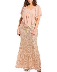 marina chiffon popover lace gown