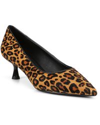 Joan Oloff Women's Callie Leopard Print Calf Hair Kitten Joan Oloff Women's Callie Leopard Print Calf Hair Kitten