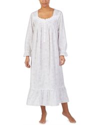 Eileen West Floral-print Lawn Ballet Nightgown - White