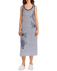 Ralph Lauren Striped - Floral Ballet Nighgown - Blue