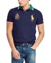 Ralph Lauren Polo Royal Blue Custom Slim Fit Big Pony Shirt New $98