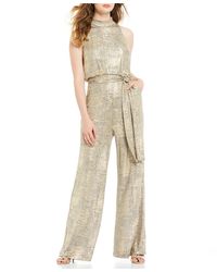Vince Camuto Metallic Halter Jumpsuit