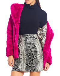 Steve Madden Cozy Faux Fur Topper Coat - Pink