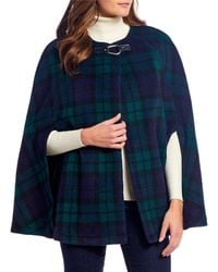 Lauren by Ralph Lauren Women's Plaid Bridle Cape - Blue