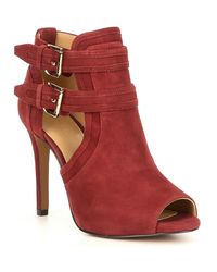 michael kors blaze open toe bootie suede