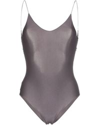 Oséree Costume Intero Pannello Pizzo - Grigio