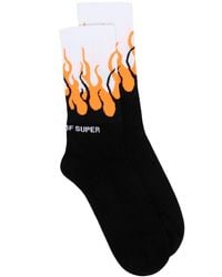 Vision Of Super Flame Motif Socks - Orange