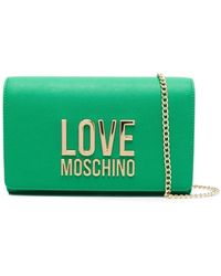 Love Moschino Pochette In Similpelle Con Logo Lettering - Verde