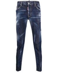 DSquared² Jeans Slim Fit Effetto Consumato - Blu