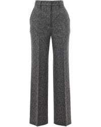 Max Mara - High-Waist Herringbone Trousers - Lyst