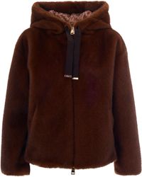 Herno - Bomber Jacket Soft Faux Fur - Lyst