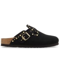 Birkenstock - Slip-On Suede Clog With Rivets And Adjustable Strap - Lyst