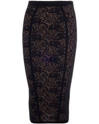 Elisabetta Franchi - Gonna Tricot Nero Nude - Lyst