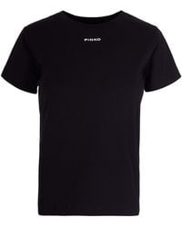 Pinko - T-Shirt Stampa Logo Nera - Lyst