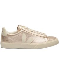 Veja - Metallic Leather Low-Top Sneakers With Organic Accents - Lyst