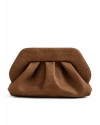 THEMOIRÈ - Borsa Bios Medium Suede Croco Effect Rocky Road - Lyst